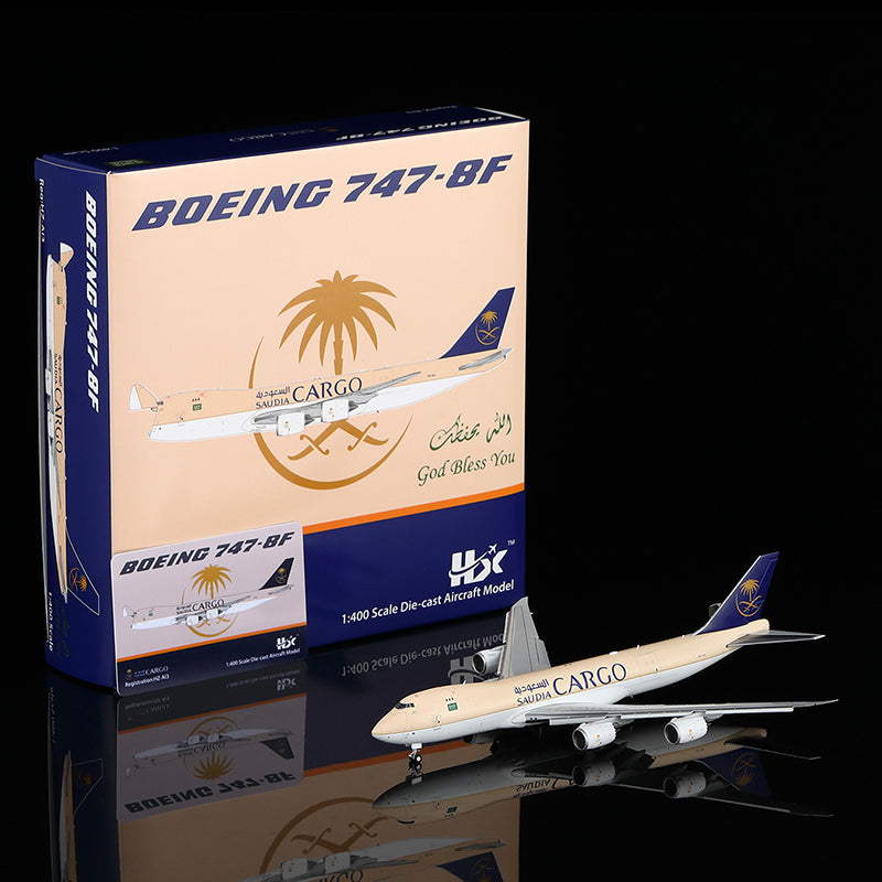 HX Models Saudi Arabian Airlines Cargo B747-8F HZ-AI3 "Flaps Down" Scale Model
