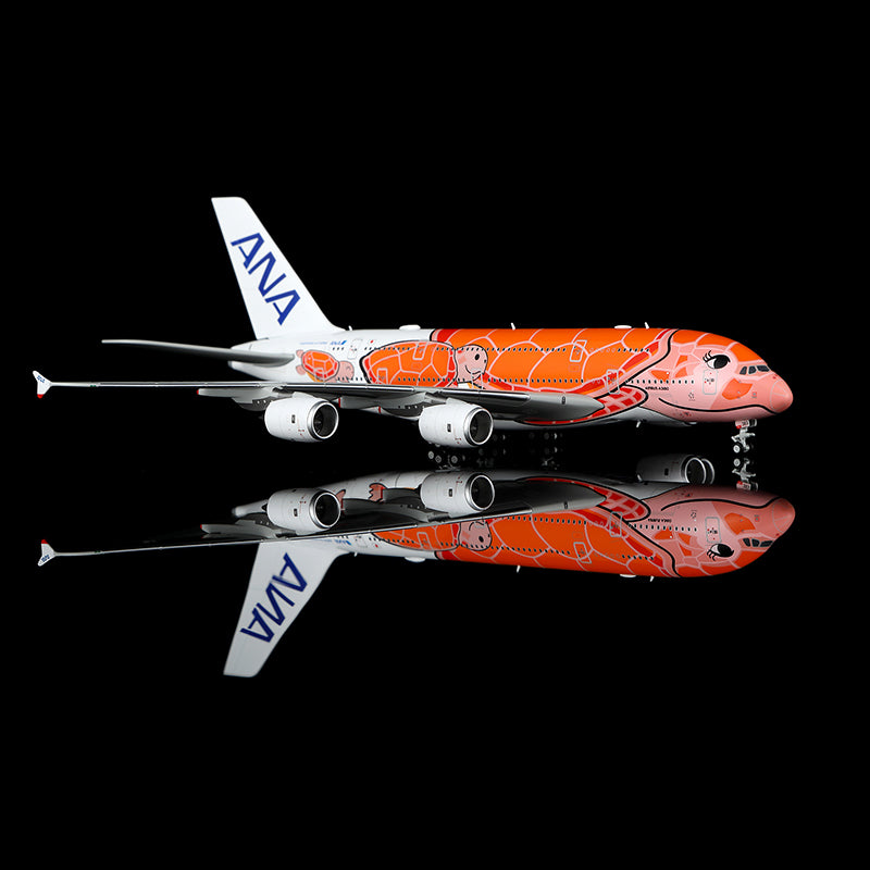 HX Models 1/400 ANA A380  "Flying Honu-Lani（Orange Turtle) JA383A Scale Model