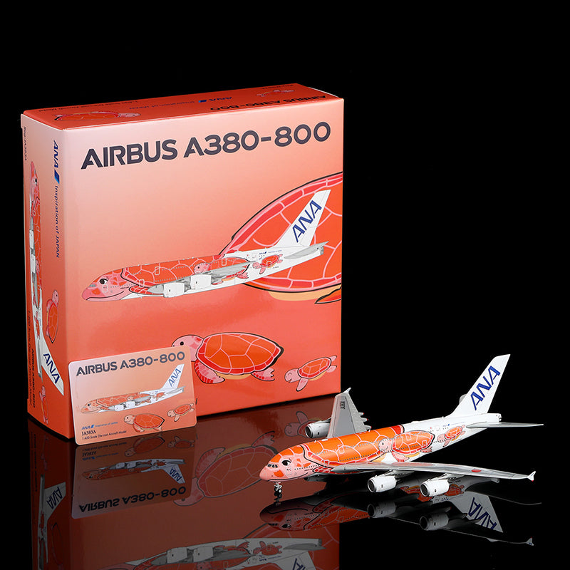 HX Models 1/400 ANA A380  "Flying Honu-Lani（Orange Turtle) JA383A Scale Model