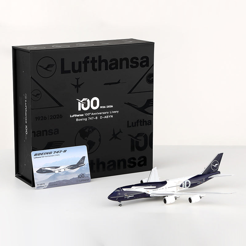 HX Models 1/400 Lufthansa  B747-8 D-ABYN “100th”Anniversary Scale Model