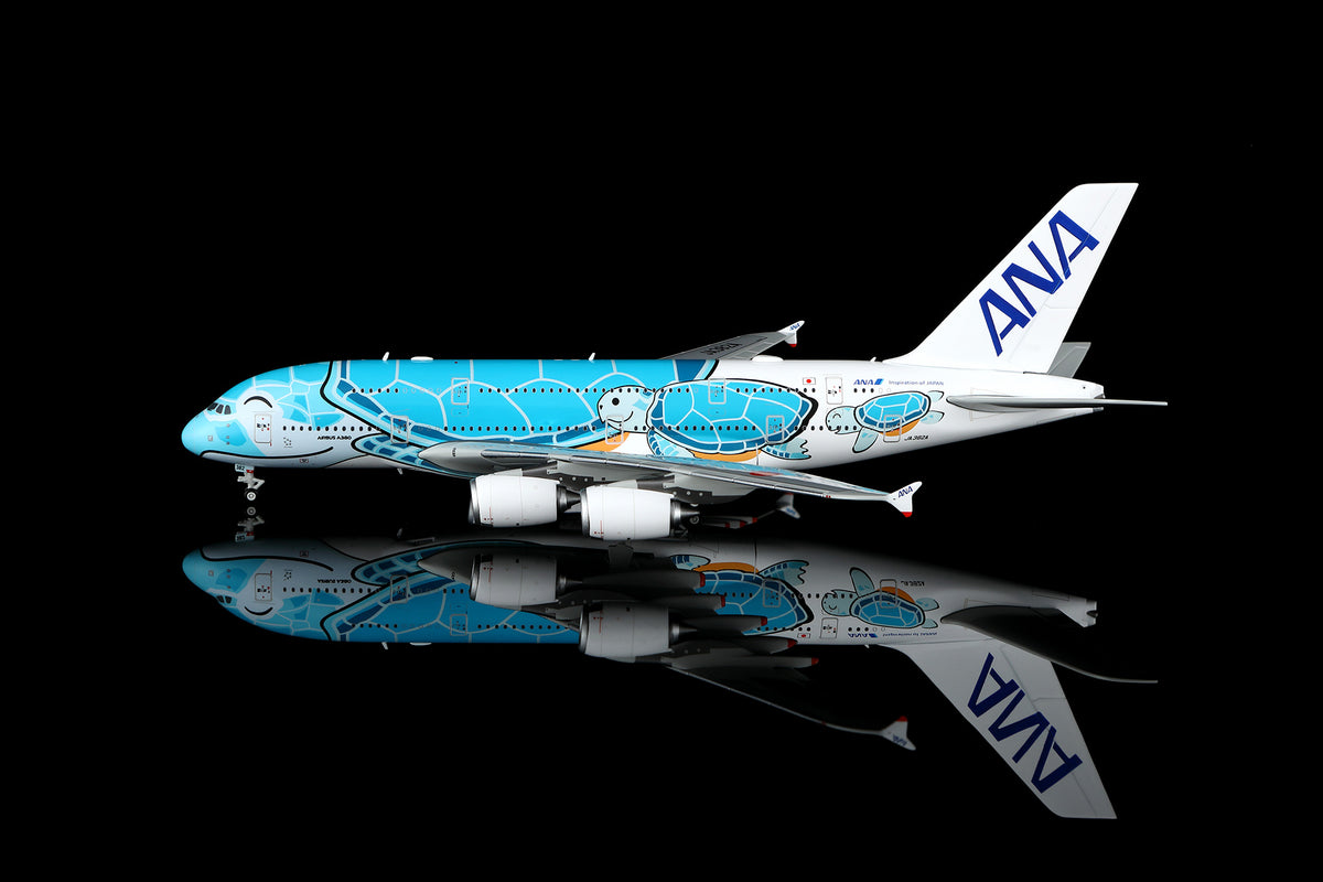 HX Models ANA Airbus A380-800 JA382A "Kai" Flying Honu Emerald Green Turtle Livery