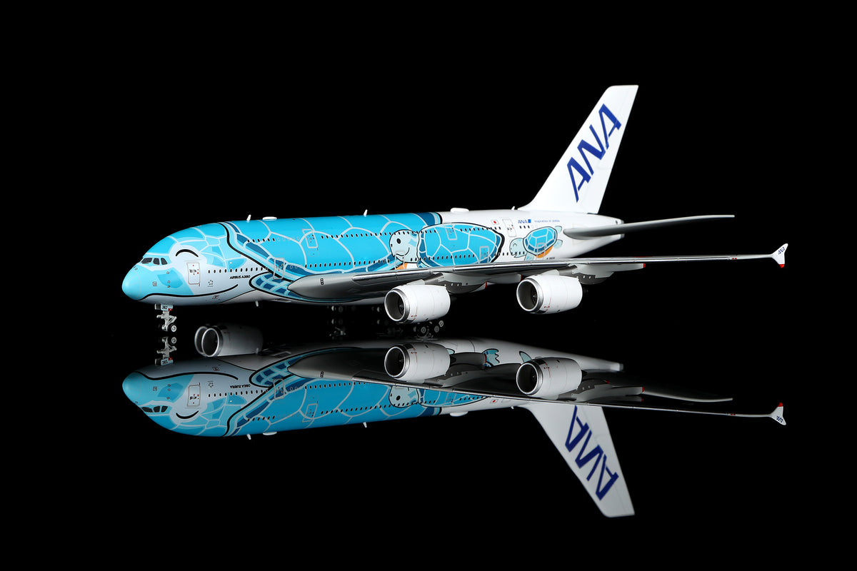 HX Models ANA Airbus A380-800 JA382A "Kai" Flying Honu Emerald Green Turtle Livery