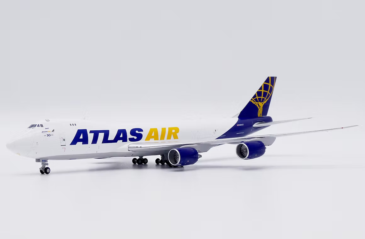 JC Wings 亞特拉斯航空「30週年紀念塗裝」波音 B747-8F 貨機 N860GT 1:400 飛機合金模型