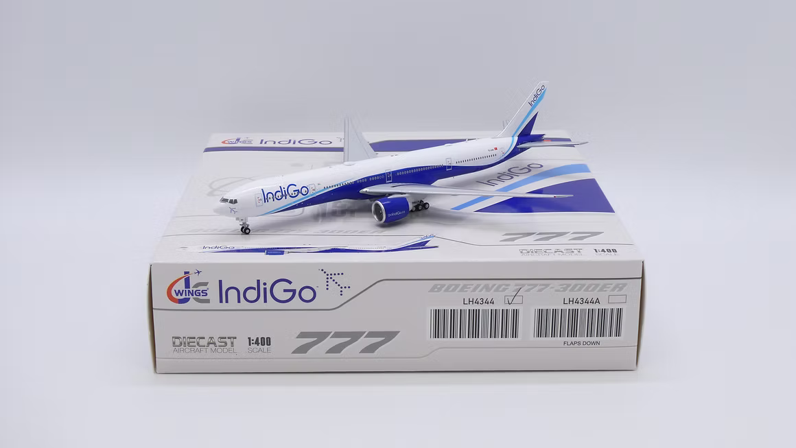 JC Wings 印度靛藍航空（IndiGo）波音 B777-300ER TC-LKD 1:400 飛機合金模型
