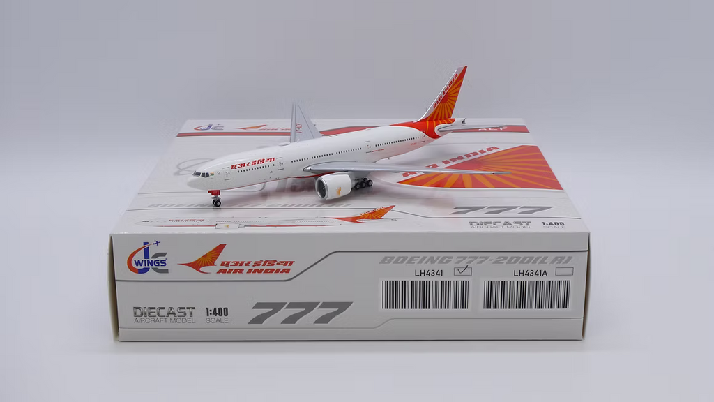 JC Wings 印度航空（Air India）波音 B777-200LR VT-AEF 1:400 飛機合金模型